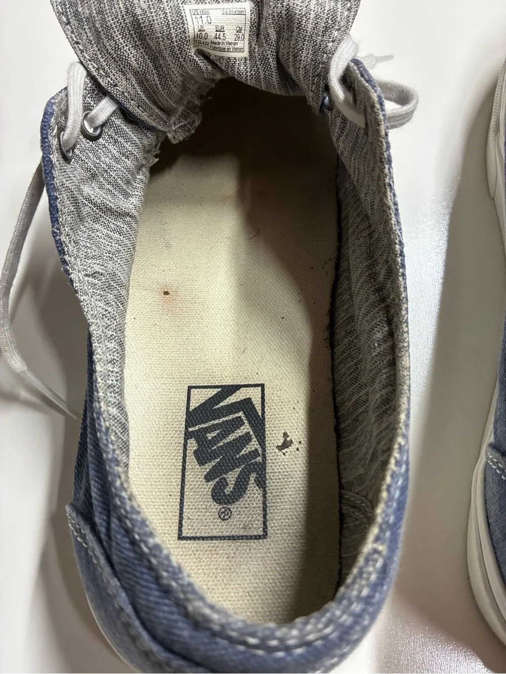 Vans Brigata Canvas Boat Shoes Men’s Size 11 Denim Blue Needs Laces